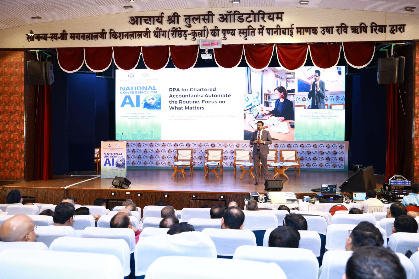 Auditorium view during CA Dhaval Kodilkar's AI session at the National Conference on AI, Mumbai