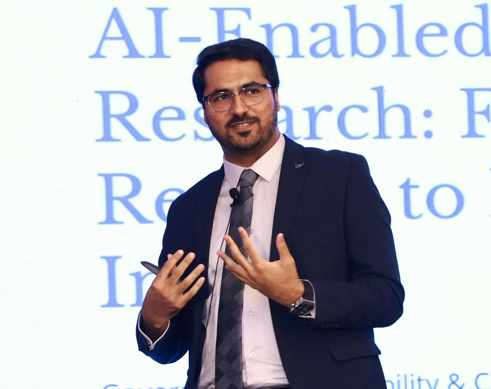 CA Dhaval Kodilkar delivering his session on AI-enabled equity research to chartered accountants in Mumbai