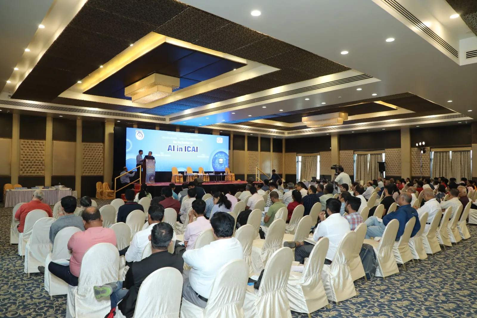 Full hall at the AI in ICAI one-day seminar in Pune, October 2024
