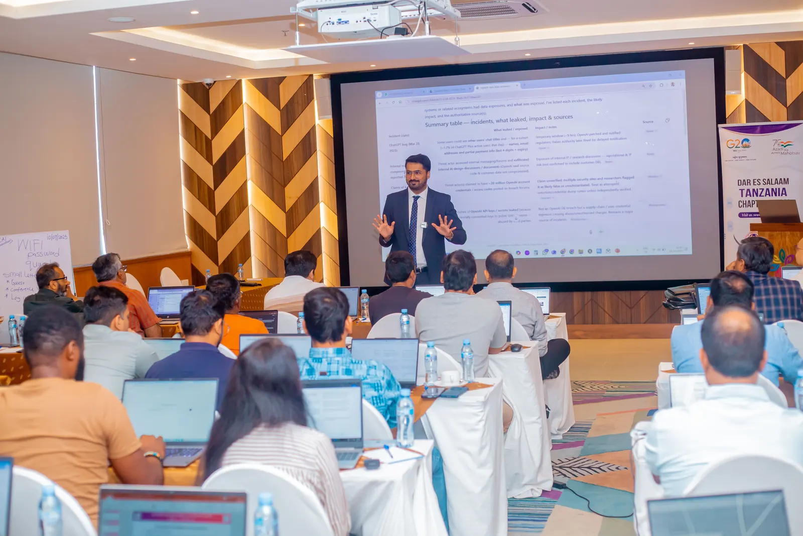 CA Dhaval Kodilkar presenting an AI session to chartered accountants in Dar es Salaam, Tanzania