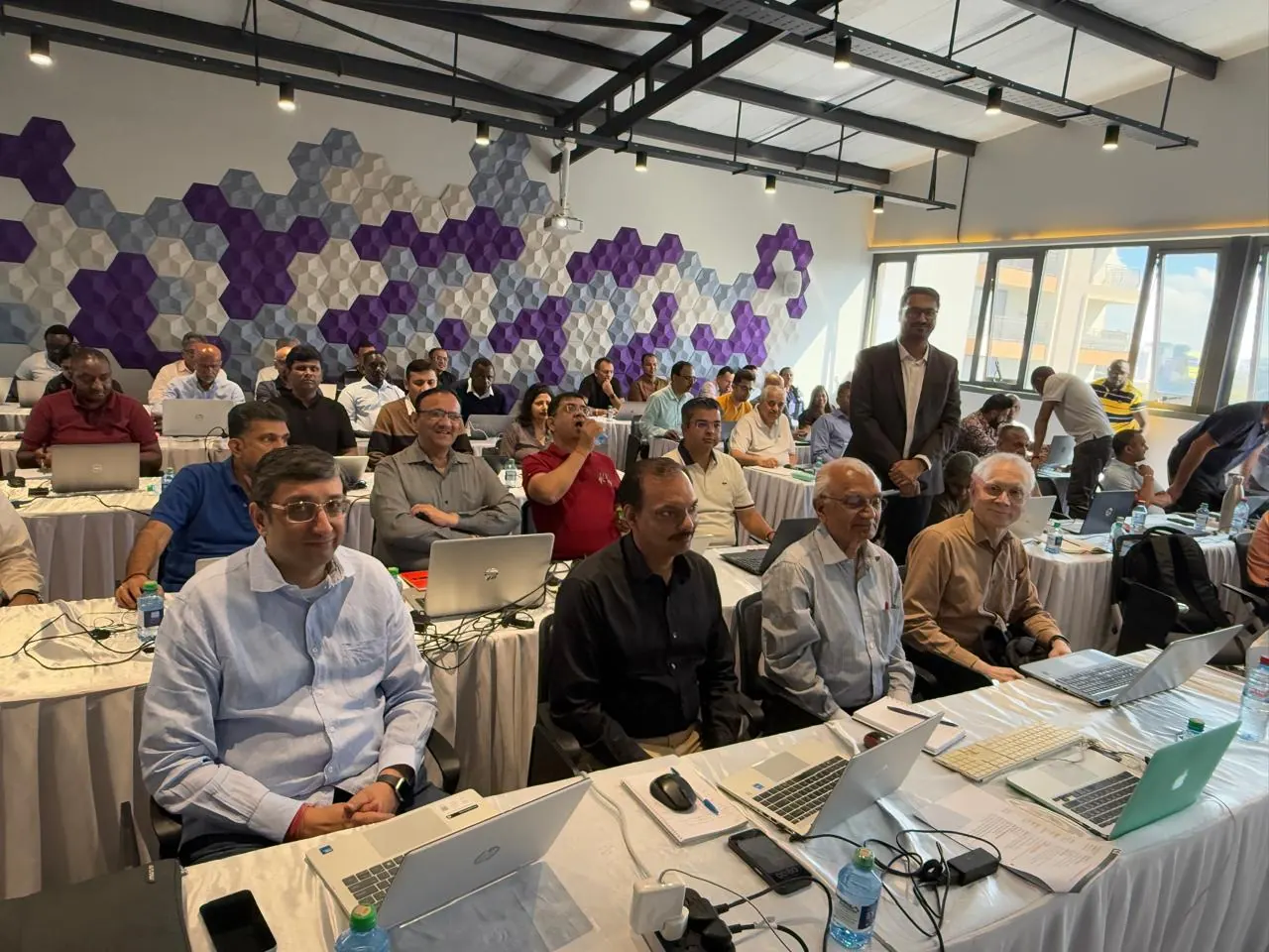 Chartered accountants with laptops at the AI session for the ICAI Nairobi chapter, Kenya