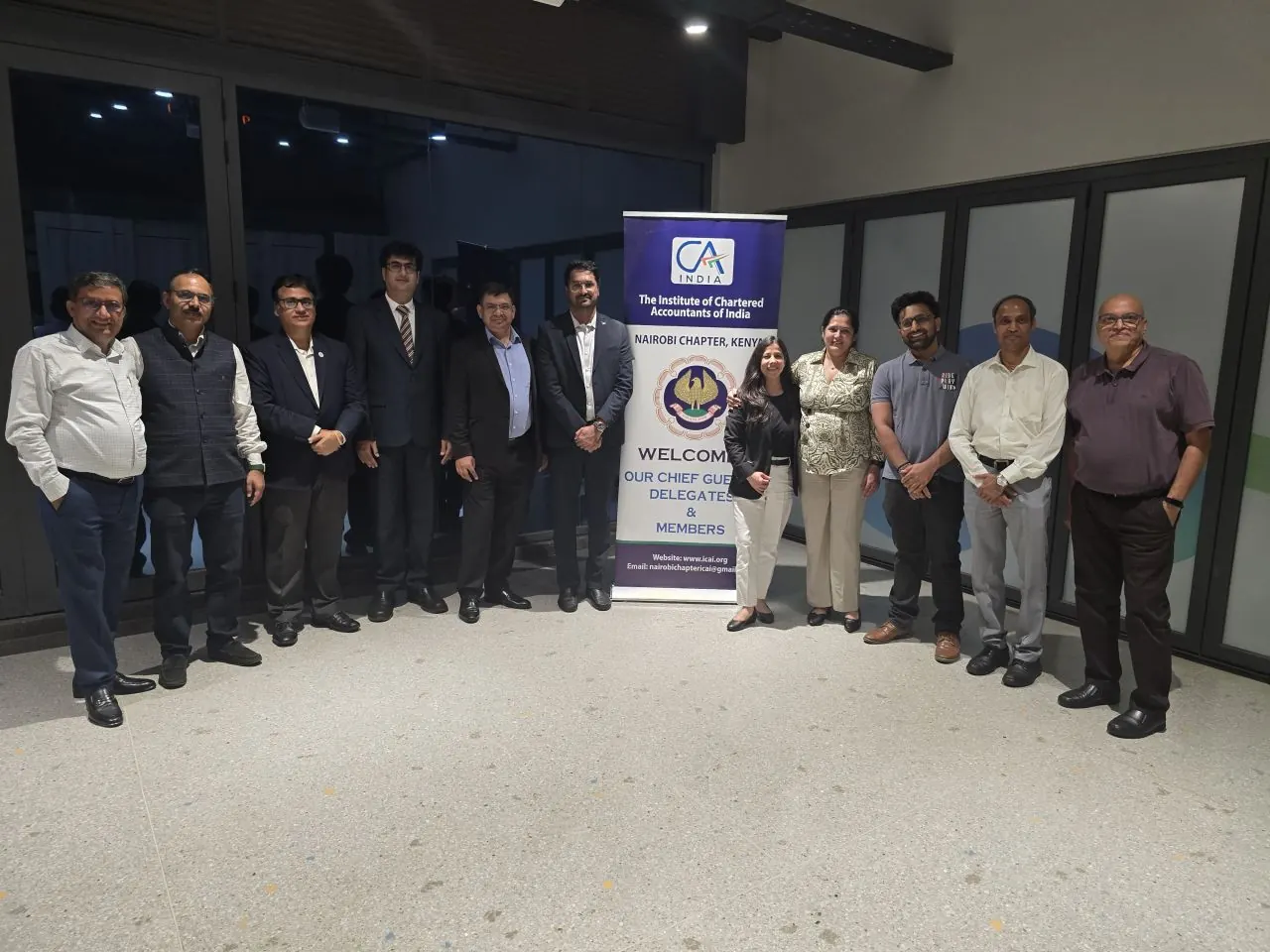 ICAI Nairobi chapter members welcoming CA Dhaval Kodilkar for the second session