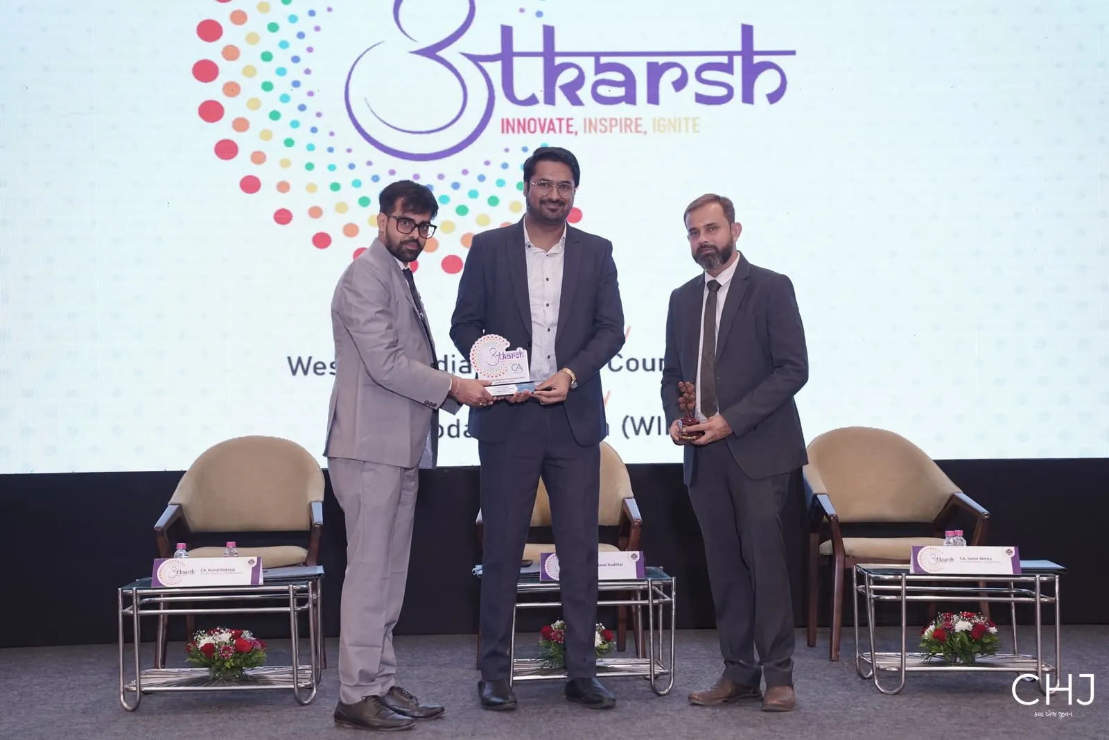CA Dhaval Kodilkar felicitated at the ICAI WIRC Utkarsh conference, Vadodara