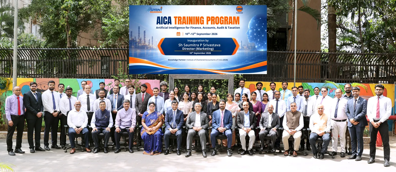 Full group photo of Indian Oil Corporation participants with CA Dhaval Kodilkar