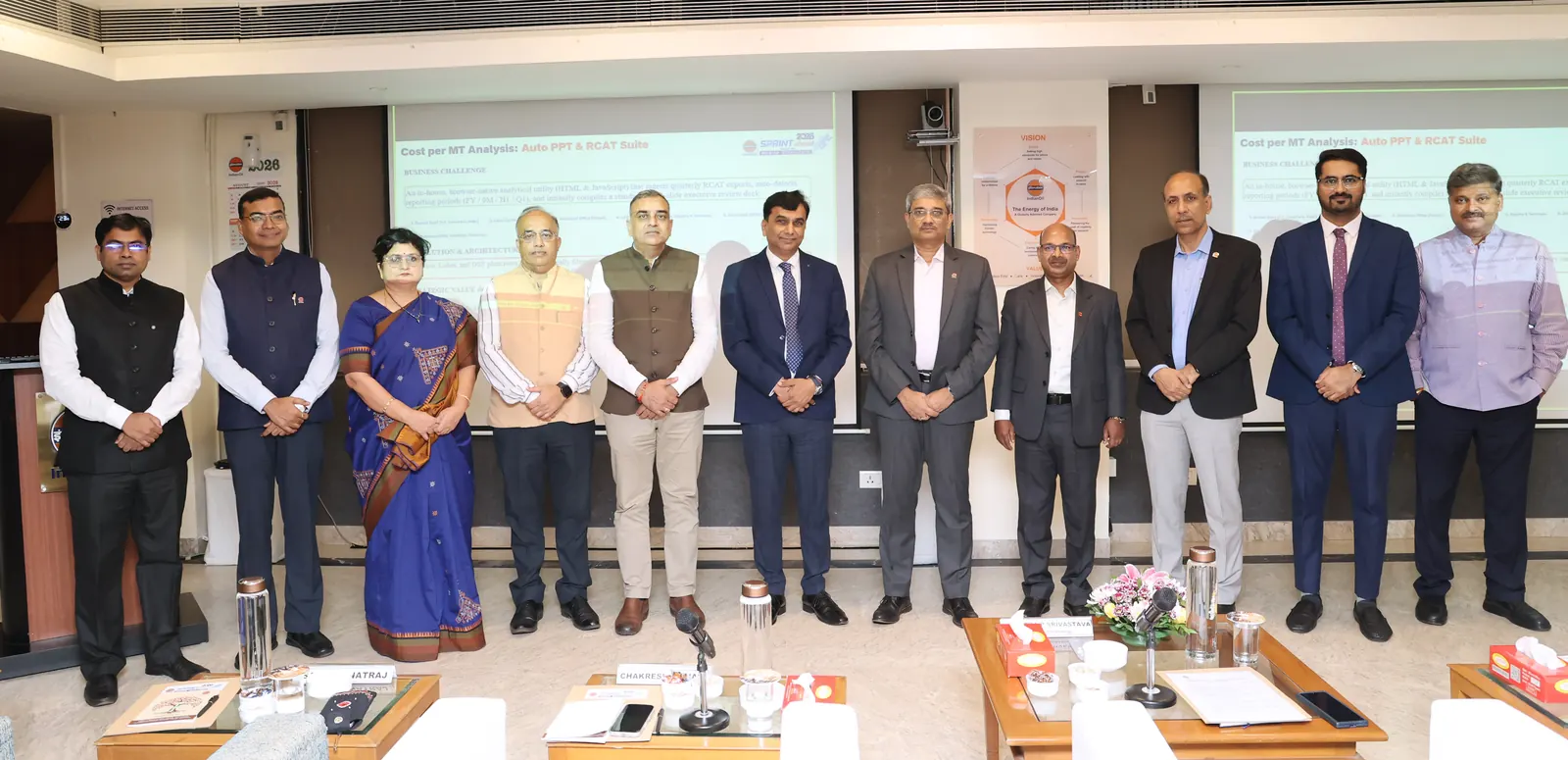 Indian Oil Corporation leadership team at the AI training programme with CA Dhaval Kodilkar