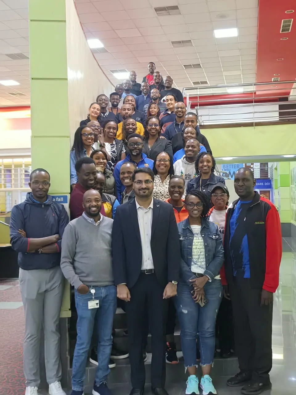 Safaricom participants with CA Dhaval Kodilkar after the AI training programme in Nairobi