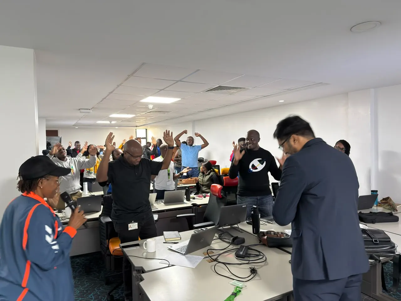 Interactive moment during CA Dhaval Kodilkar's AI training session at Safaricom