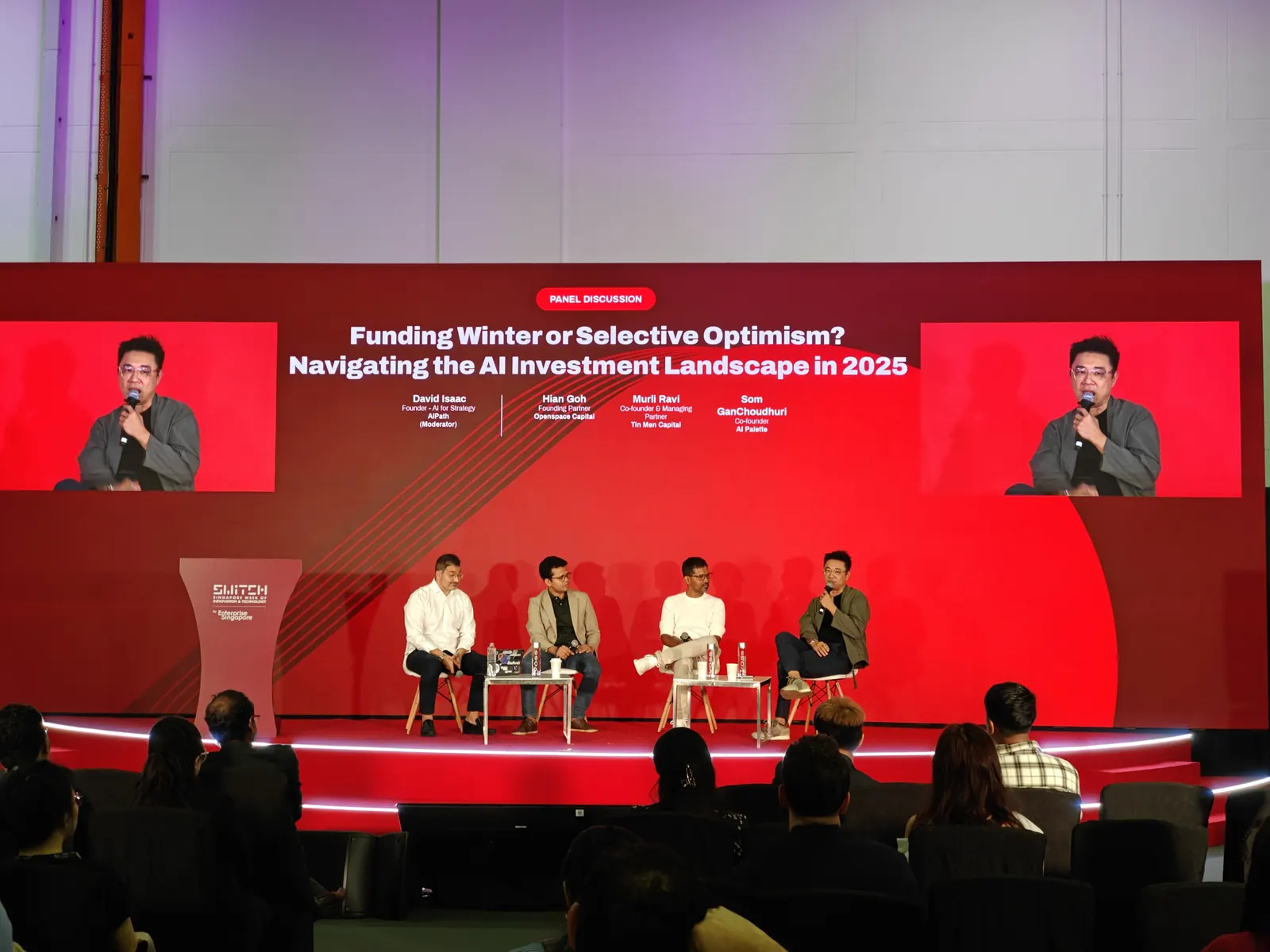 AI investment panel on the main stage at SWITCH 2025, Singapore